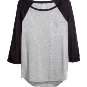 H&M Divided grey and black baseball tee